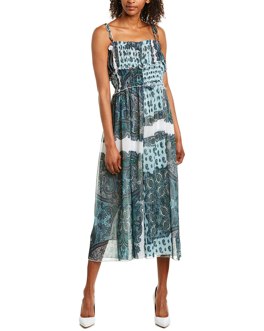 Image of Haute Rogue Smocked Bodice Midi Dress