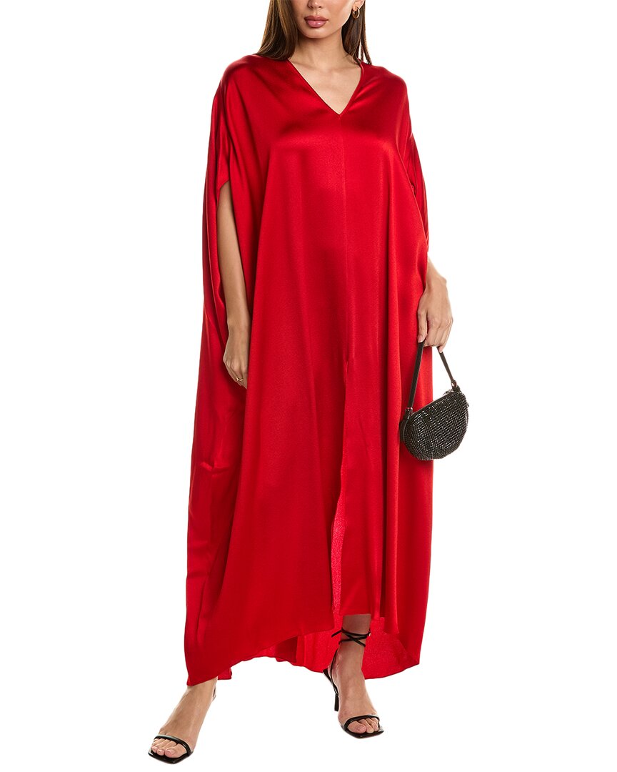 Michael Kors Collection Hammered Satin Caftan In Red