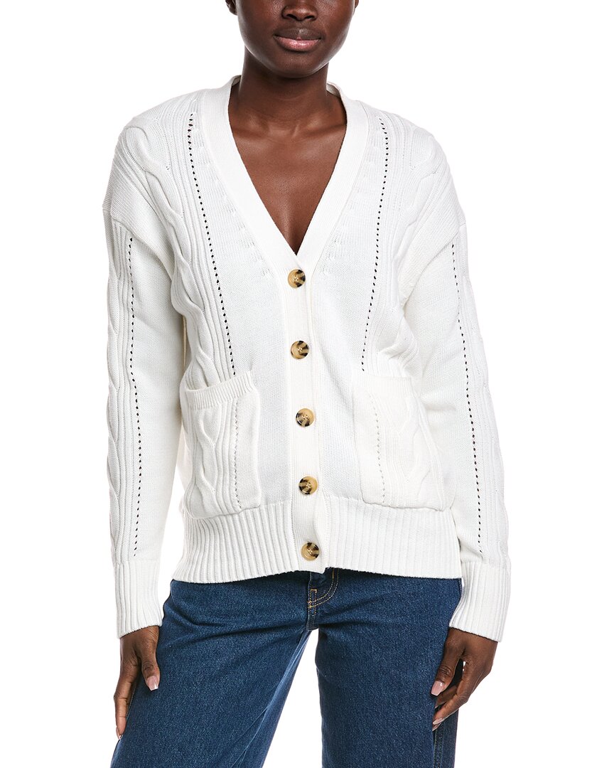 Minnie Rose Cashmere-blend Oversized Cardigan In White
