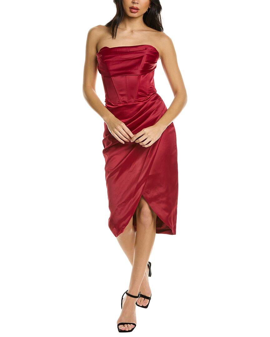 Bardot Jamila Strapless Corset Dress In Red