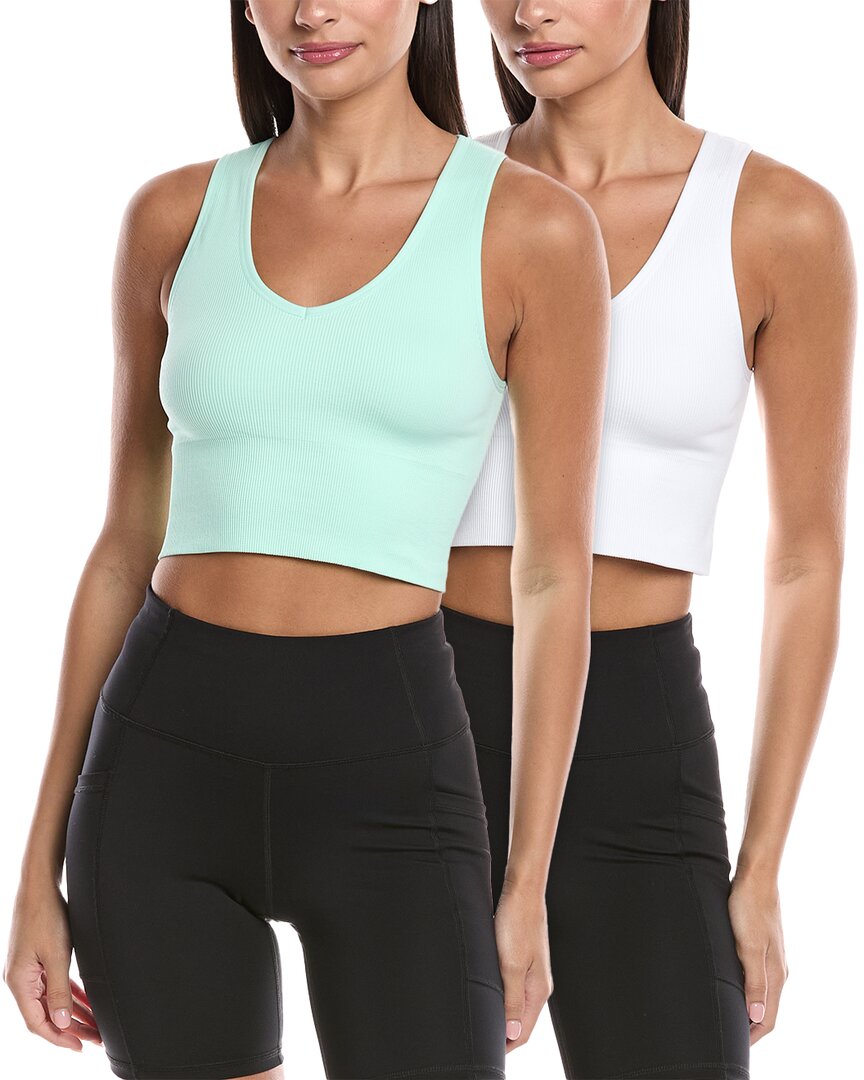 Yogalicious 2pk Seamless Highline Crop Tank In Multi