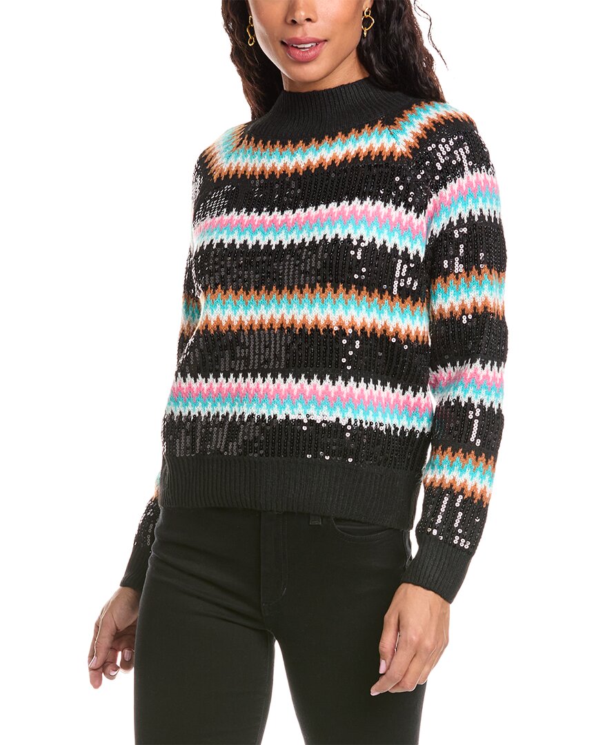 Anna Kay Sequin Sweater In Black