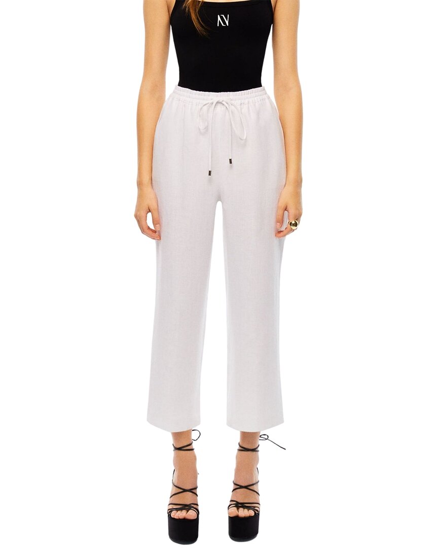 Nocturne Wide-leg Linen Pants In Gray