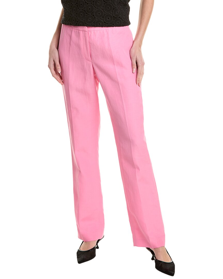 Lafayette 148 New York Sullivan Silk & Linen-blend Pant In Pink