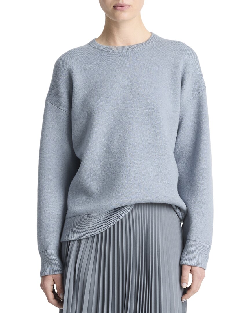 VINCE VINCE STRUCTURED CREWNECK WOOL-BLEND PULLOVER