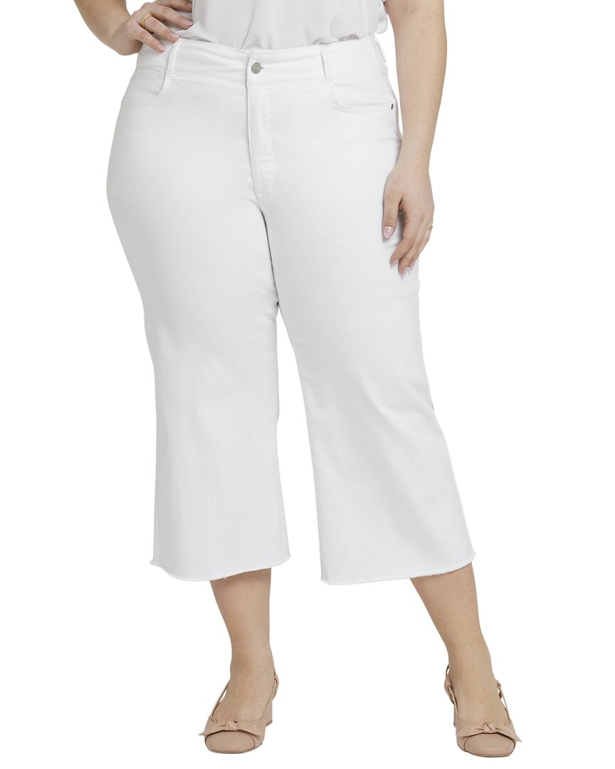 Nydj Brigitte Frayed High Waist Wide Leg Capri Jeans