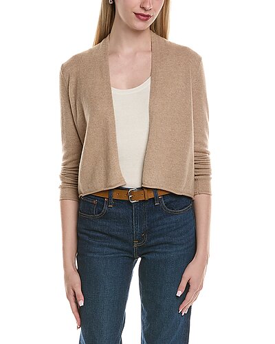 sofiacashmere Cropped Wool & Cashmere-Blend Cardigan