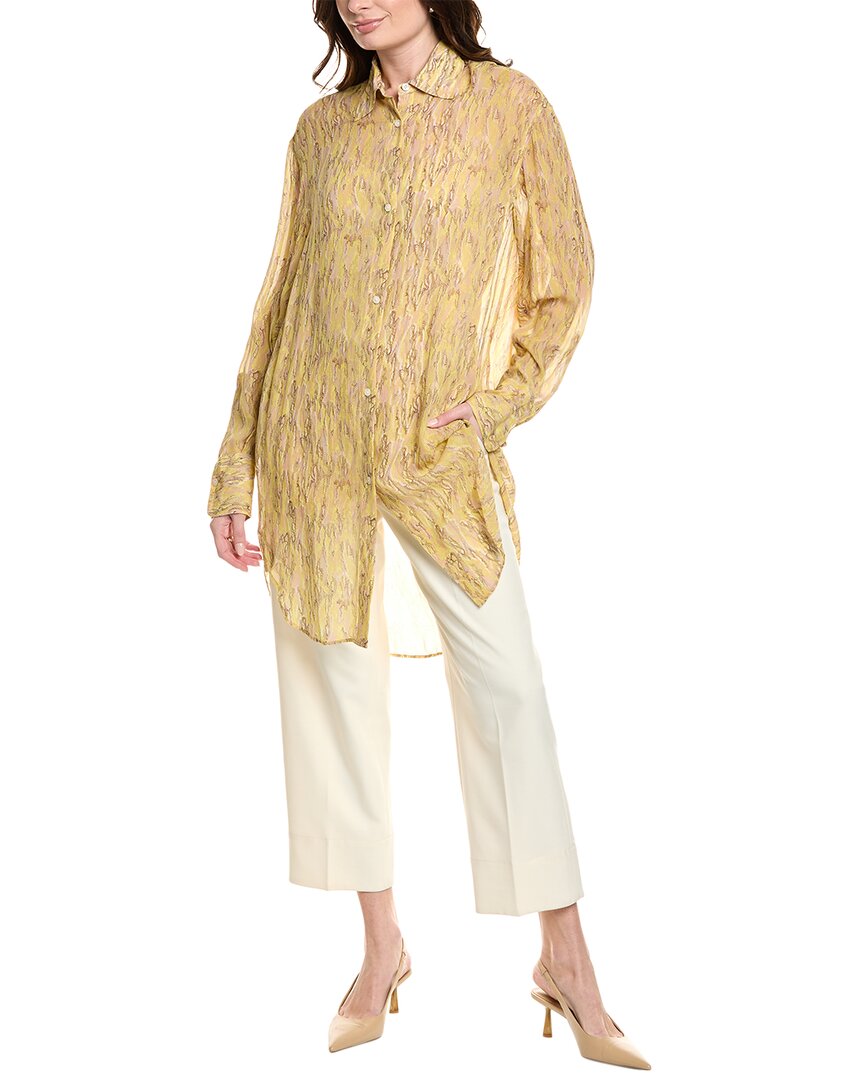 Hugo Boss Bareid Shirtdress In Yellow