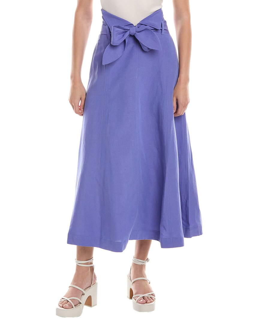 Shop Mara Hoffman Anna Linen-blend Maxi Skirt In Purple