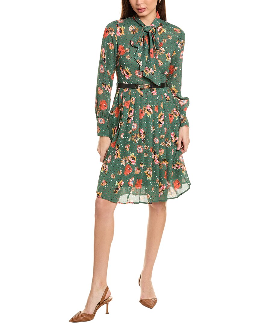 green belted mini dress Janie Floral Belted Mini Dress-Green Multi L
