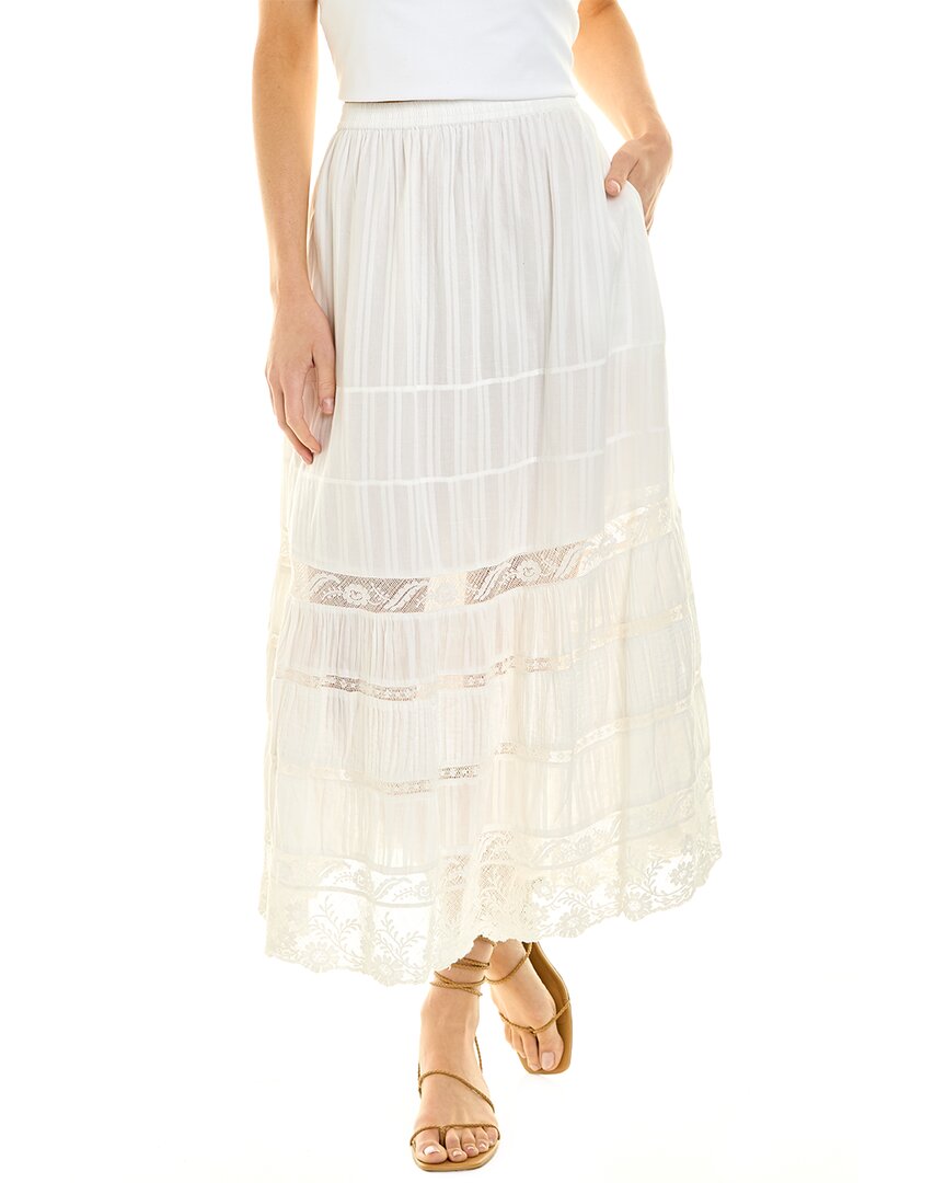 Loveshackfancy Quill Midi Skirt In White