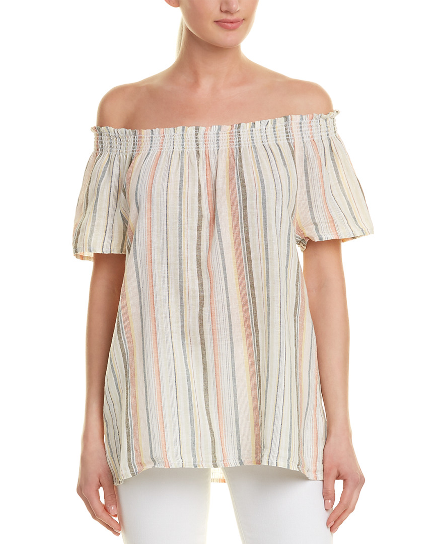 Image of beachlunchlounge Linen-Blend Top