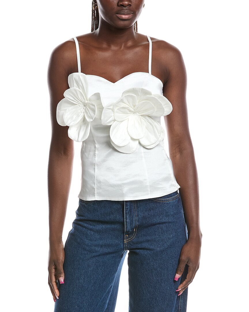 Gracia Double Big Flower Camisole In White