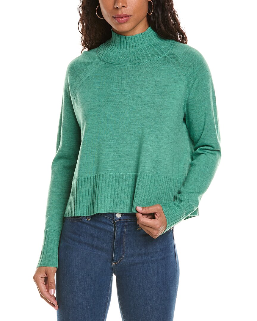 Shop Eileen Fisher Turtleneck Wool Sweater In Blue
