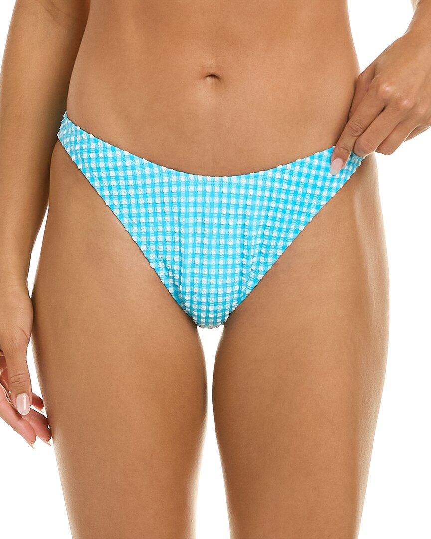 Lilly Pulitzer Pico High Cut Bikini Bottom In Cumulus Blue Seersucker Stripe