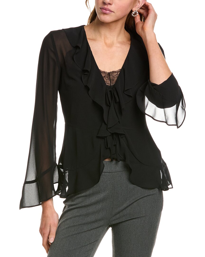 Bcbgmaxazria Ruffle Blouse In Black