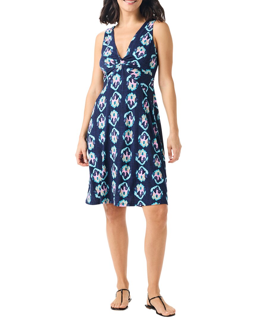 Nic + Zoe Ocean Batik Twist Front Jersey Dress