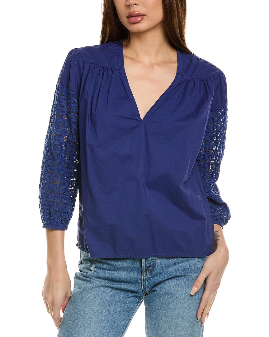 Nation Ltd Palo Luxe Bohemian Blouse In Blue