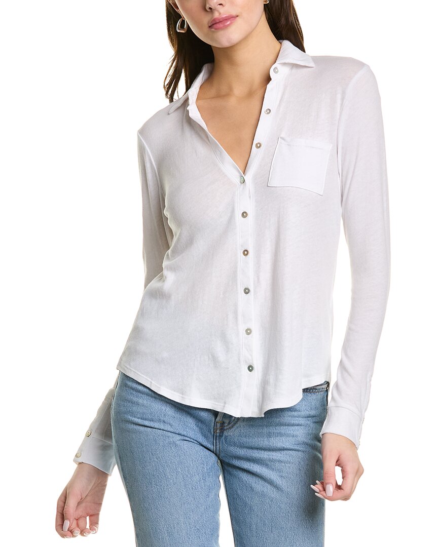 Chaser Button Front Top In White