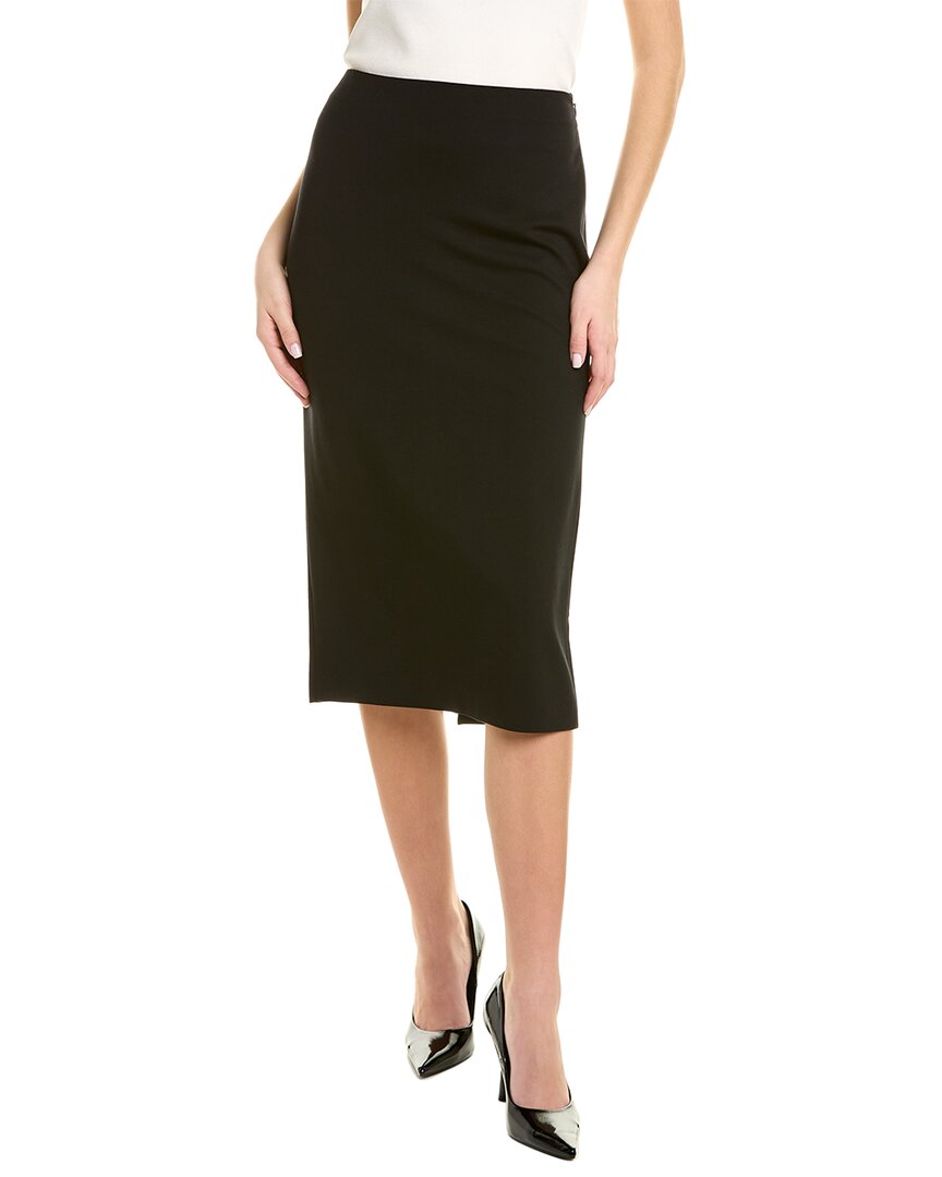 St John St. John Solid Stretch Knit Pencil Skirt In Black