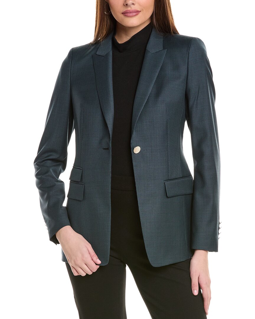 Hugo Boss Juicylara Wool Blazer In Green