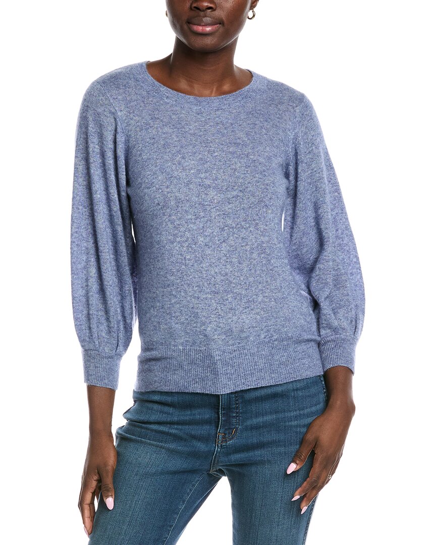 Autumn Cashmere Balloon Sleeve Cashmere & Silk-blend Sweater In Blue