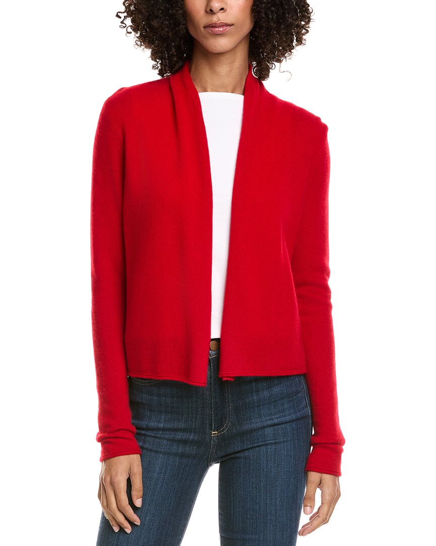 Incashmere Cashmere Open Cardigan In Red