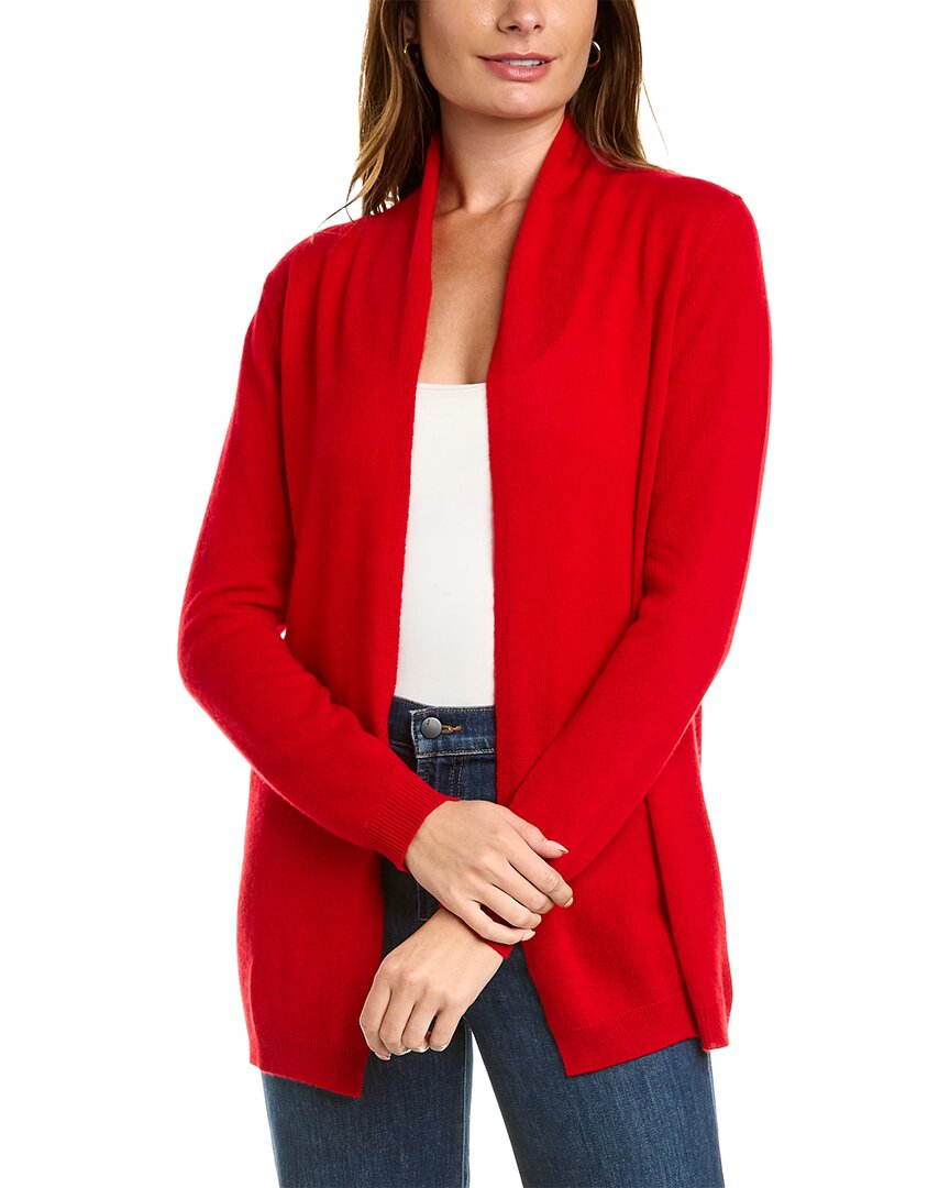 Sofiacashmere Cashmere Drape Cardigan In Red