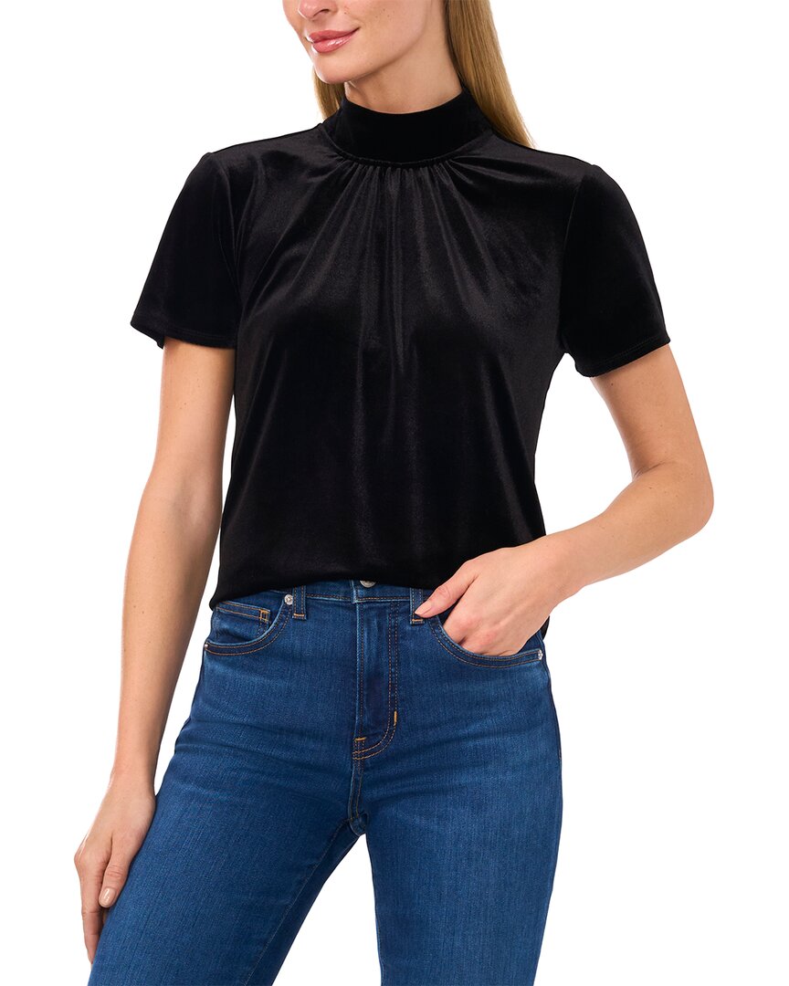 CECE CECE MOCK NECK A-LINE TOP