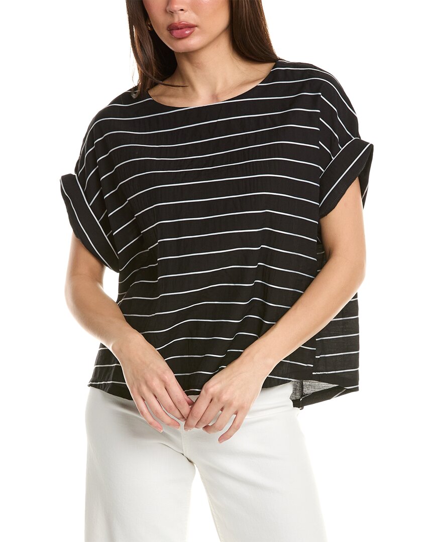 Shop Luxe Always Striped Boxy Top In Black