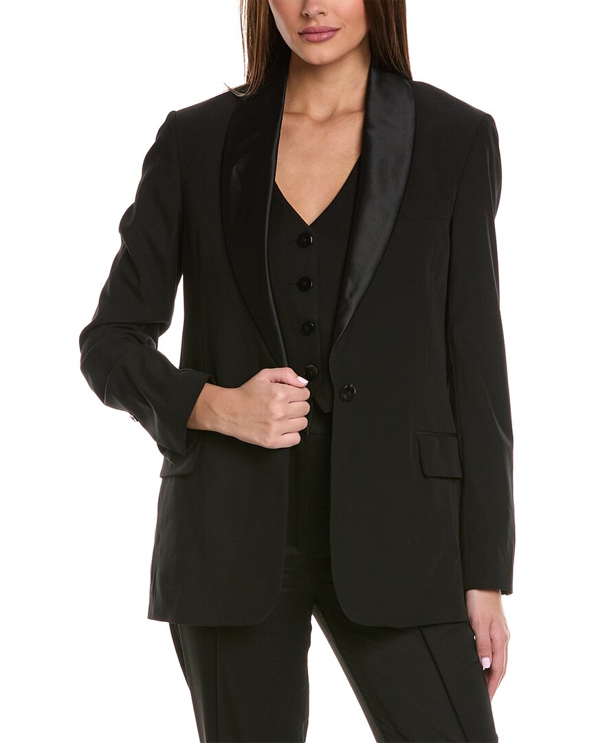 Shop 3.1 Phillip Lim Shawl Lapel Wool-blend Blazer In Black