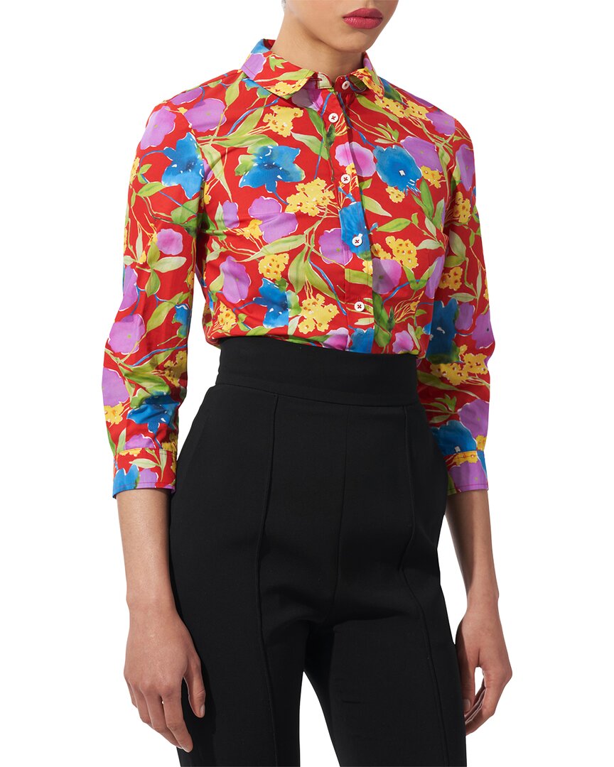 Carolina Herrera 3/4-sleeve Icon Blouse