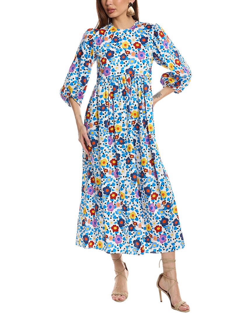 Borgo De Nor Vanessa Midi Dress In White