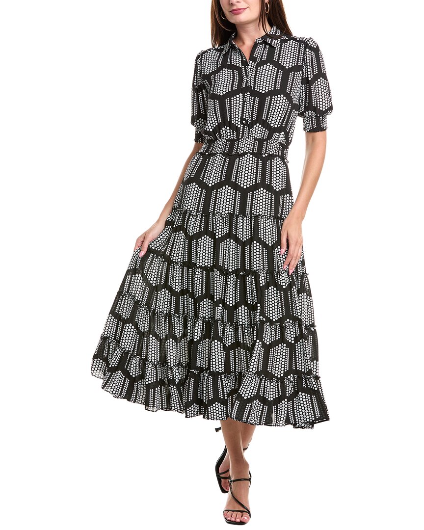 T Tahari Tiered Maxi Dress In Black