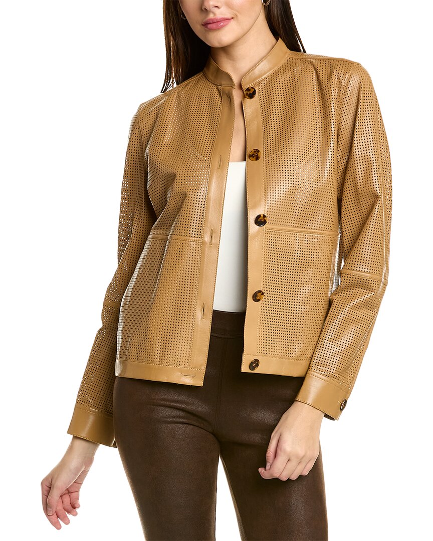 Lafayette 148 Perforated Leather Jacket