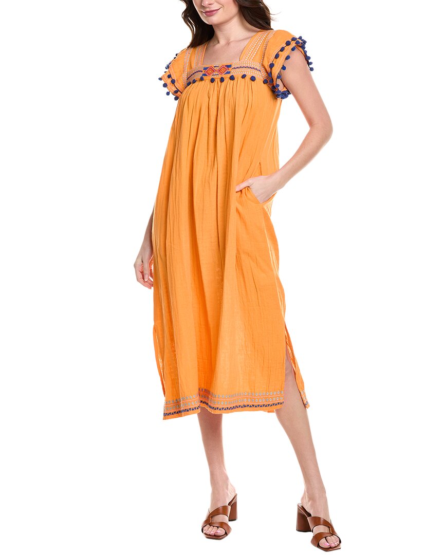 Mer St. Barth Mer Midi Dress In Orange
