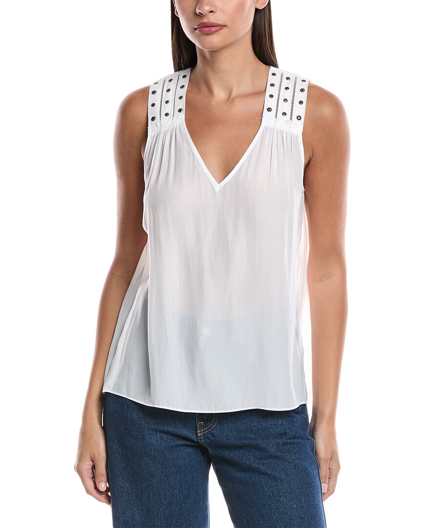 Ramy Brook Glenn Studded Sleeveless Top In White
