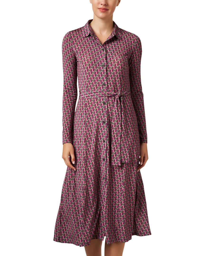 Rosso35 Geometric Print Wool-blend Shirtdress