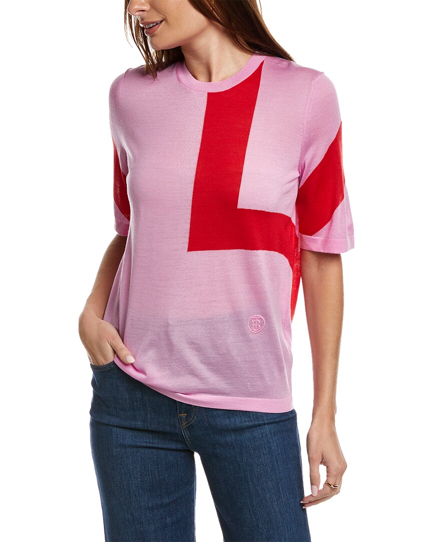 Burberry Wool, Silk & Cashmere-blend Sweater In Pink
