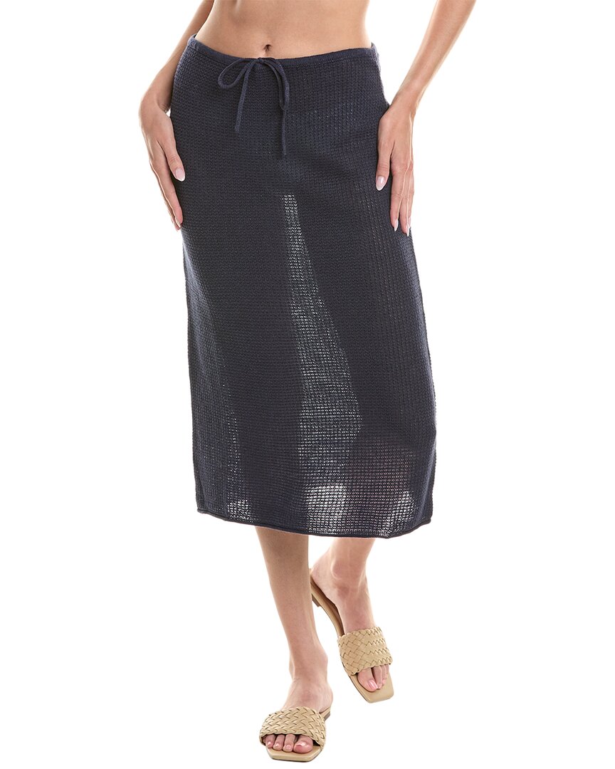 Shop Onia Linen Knit Low Rise Midi Skirt