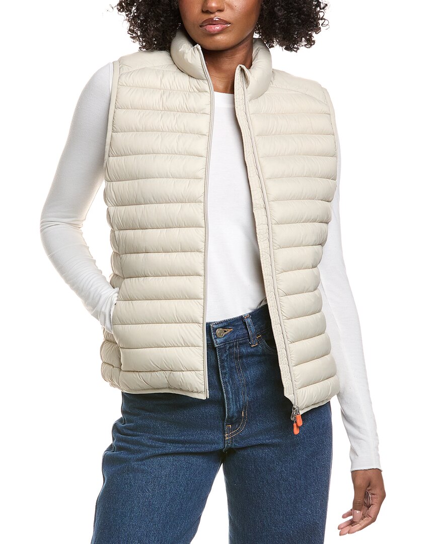 Save The Duck Noemi Basic Vest In Neutral