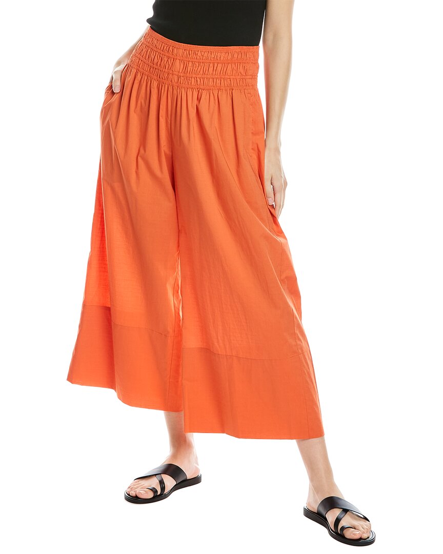 Vince Smocked Culotte In Orange 