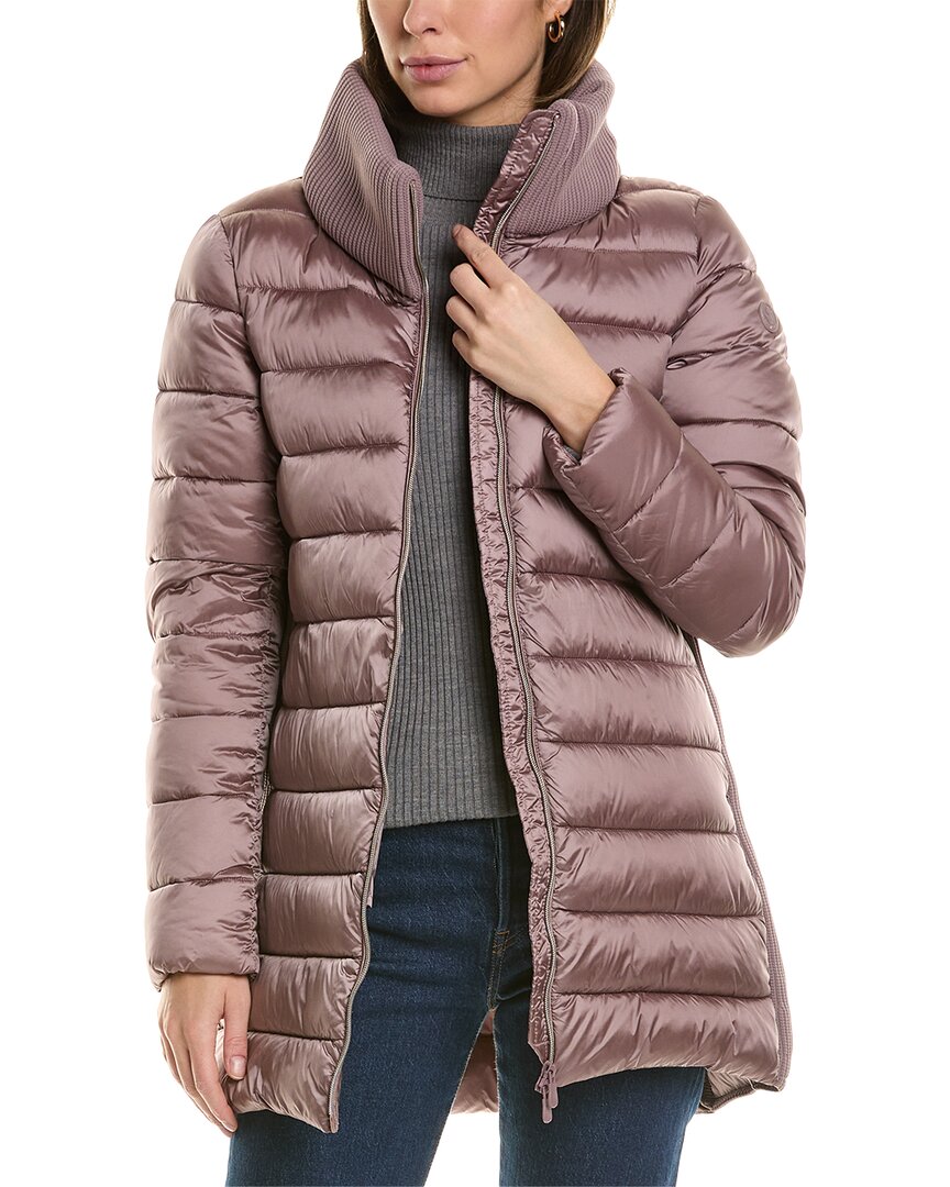 Shop Save The Duck Katelyn Medium Coat In Pink