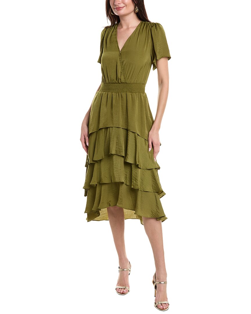 Shop Vince Camuto Tiered Dress In Green