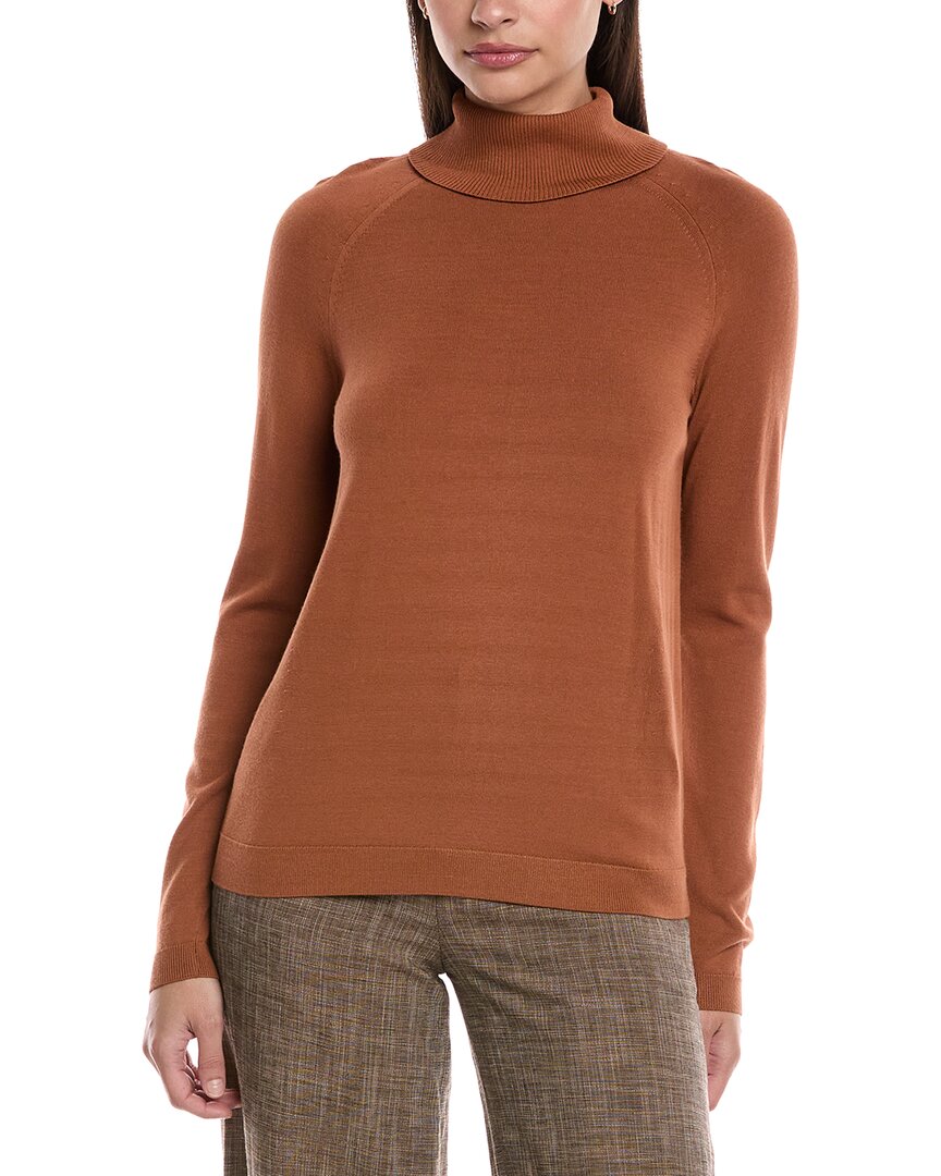 Lafayette 148 New York Raglan Sleeve Turtleneck Sweater In Brown