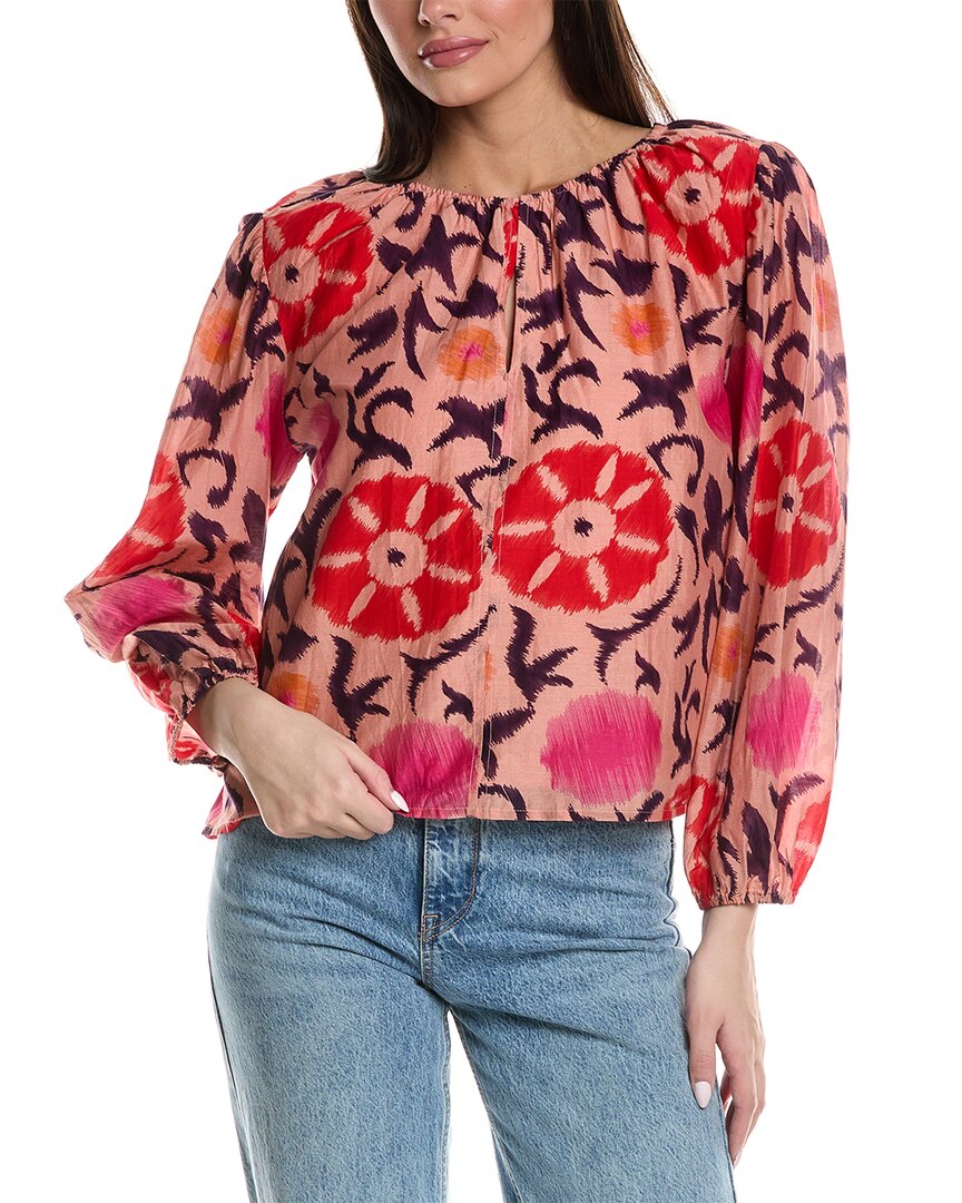 Velvet By Graham & Spencer Fraser Silk-blend Blouse In Pink
