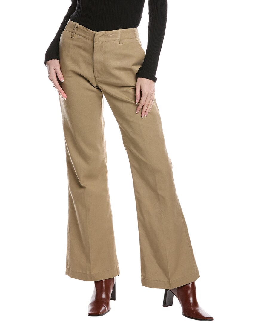 Re/done Mid-rise Flared Trouser Khaki Jean In Brown