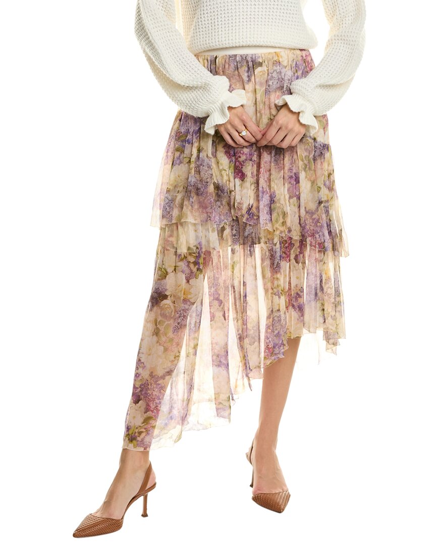 Shop Zimmermann Lyrical Asymmetric Silk Midi Skirt