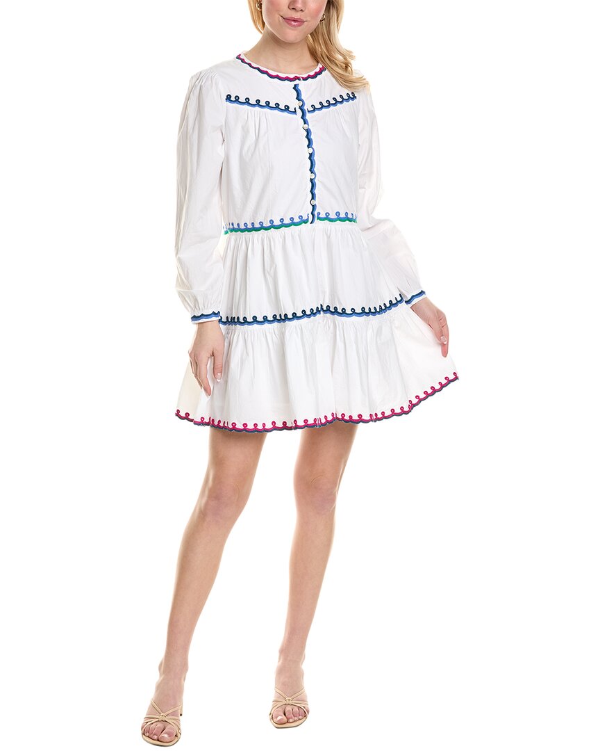 Shop Roller Rabbit Valleta Embroidered Lela Mini Dress In White