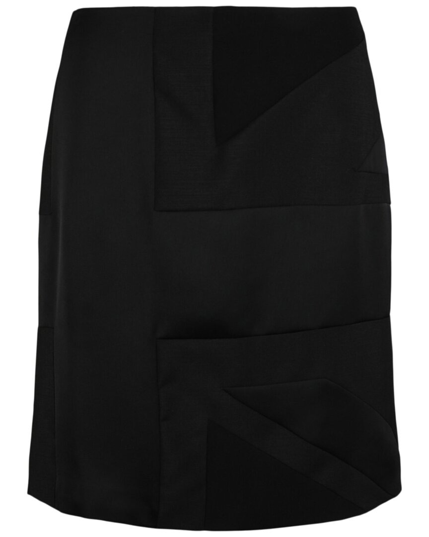 Burberry Intarsia Draped Skirt Woman Midi Skirt Black Size 8 Polyester In Black
